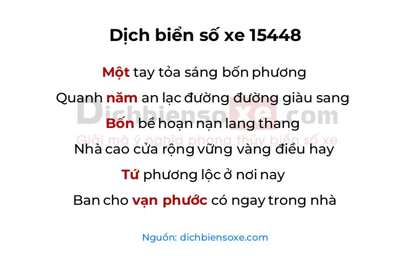 Dịch thơ biển số 15448