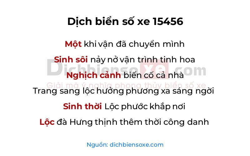 Dịch thơ biển số 15456