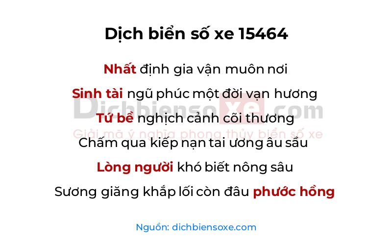 Dịch thơ biển số 15464