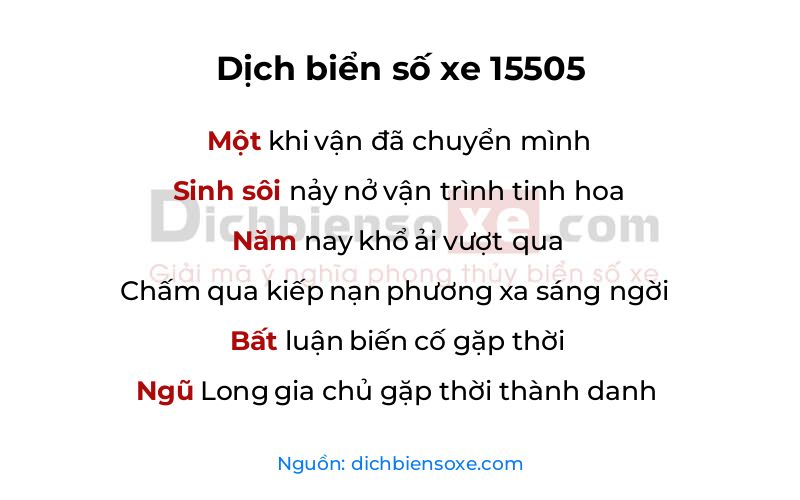Dịch thơ biển số 15505