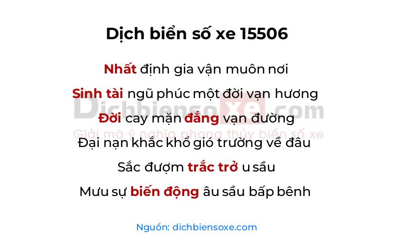 Dịch thơ biển số 15506