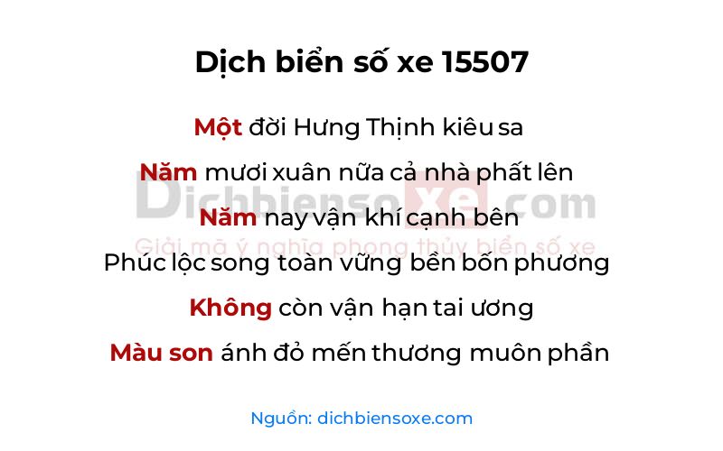 Dịch thơ biển số 15507