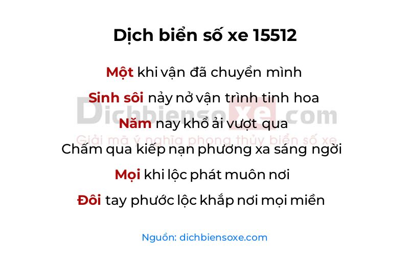 Dịch thơ biển số 15512