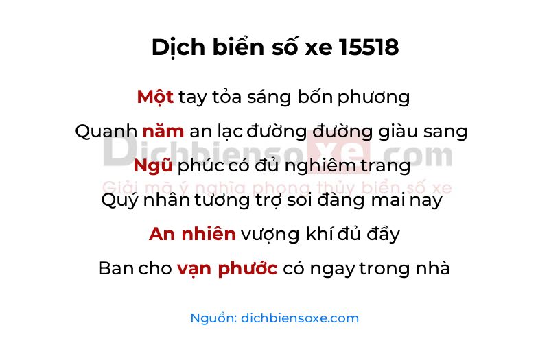 Dịch thơ biển số 15518