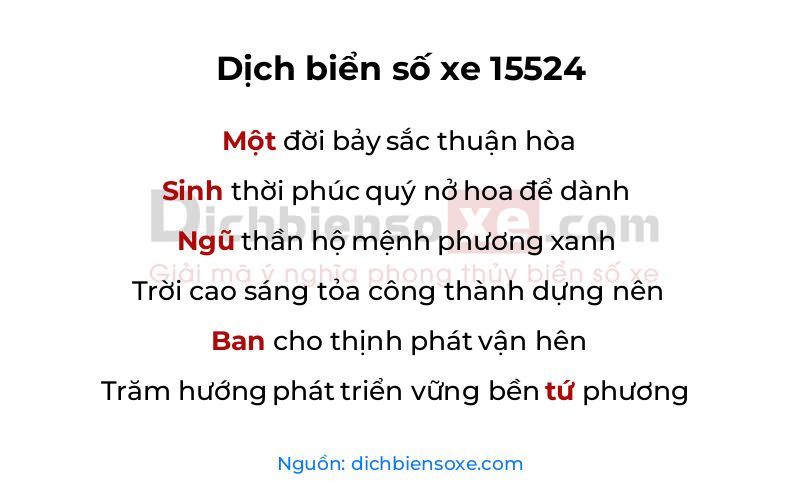 Dịch thơ biển số 15524