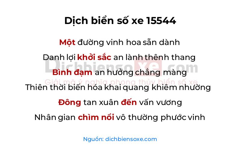 Dịch thơ biển số 15544