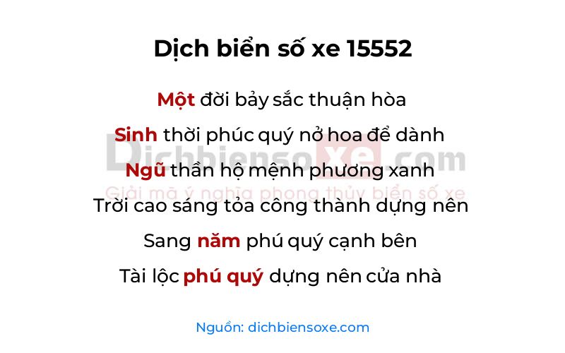 Dịch thơ biển số 15552