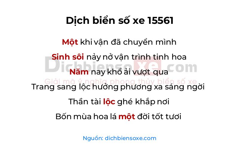 Dịch thơ biển số 15561