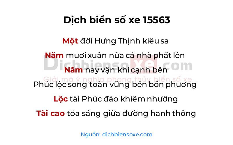 Dịch thơ biển số 15563