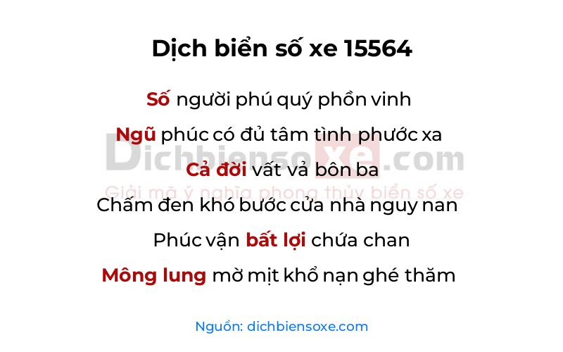 Dịch thơ biển số 15564