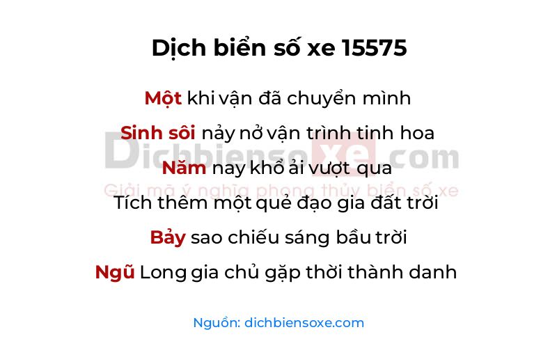 Dịch thơ biển số 15575