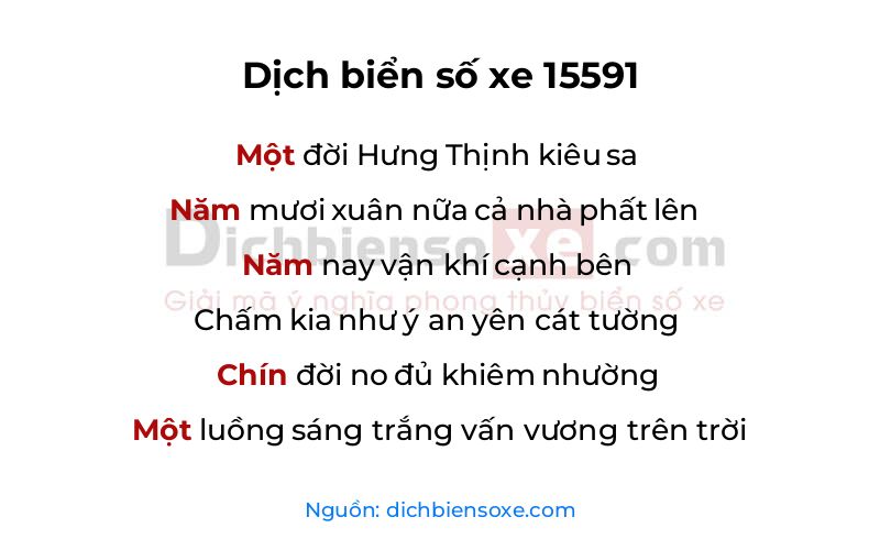 Dịch thơ biển số 15591