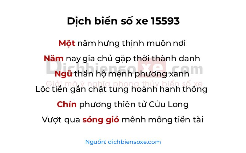 Dịch thơ biển số 15593