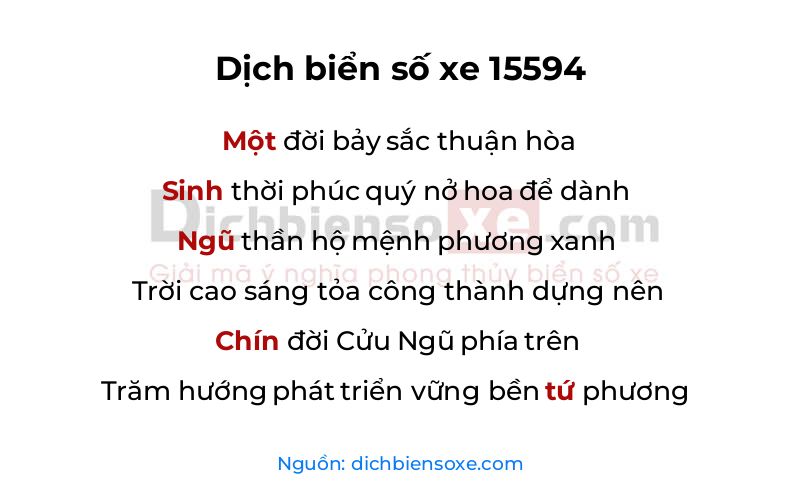 Dịch thơ biển số 15594