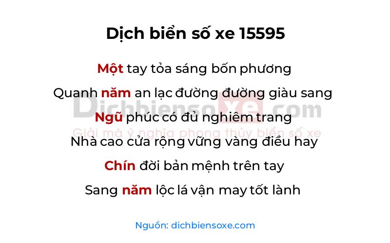 Dịch thơ biển số 15595