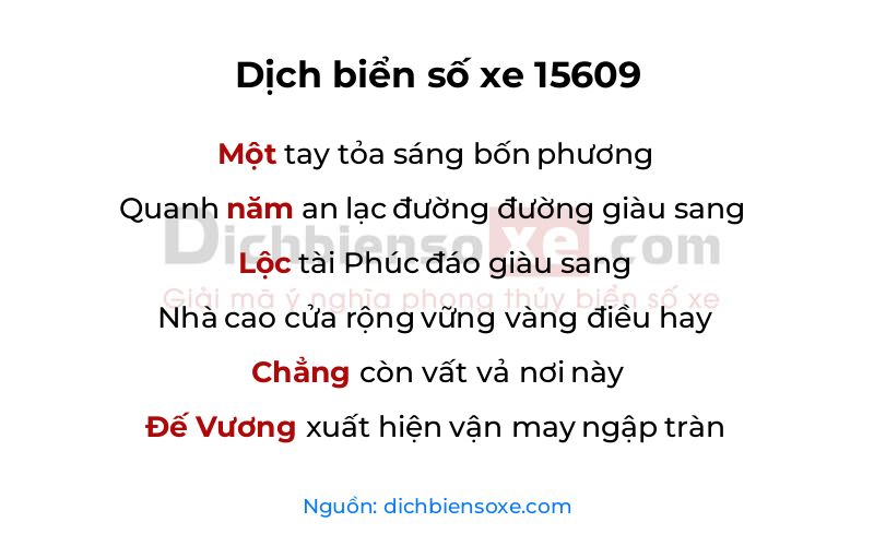 Dịch thơ biển số 15609