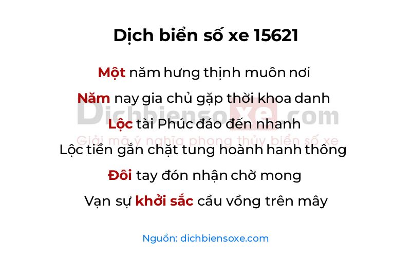 Dịch thơ biển số 15621