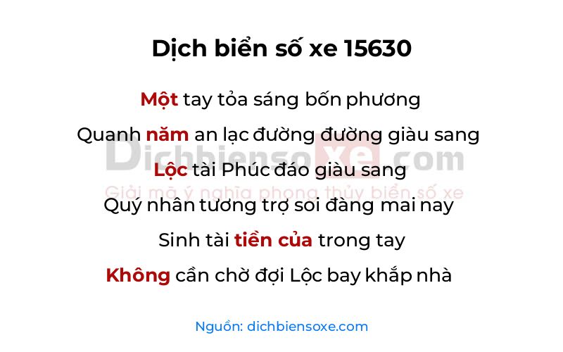 Dịch thơ biển số 15630