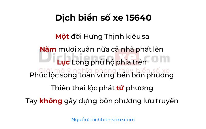 Dịch thơ biển số 15640