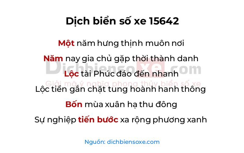 Dịch thơ biển số 15642