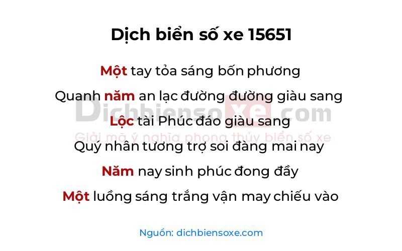 Dịch thơ biển số 15651