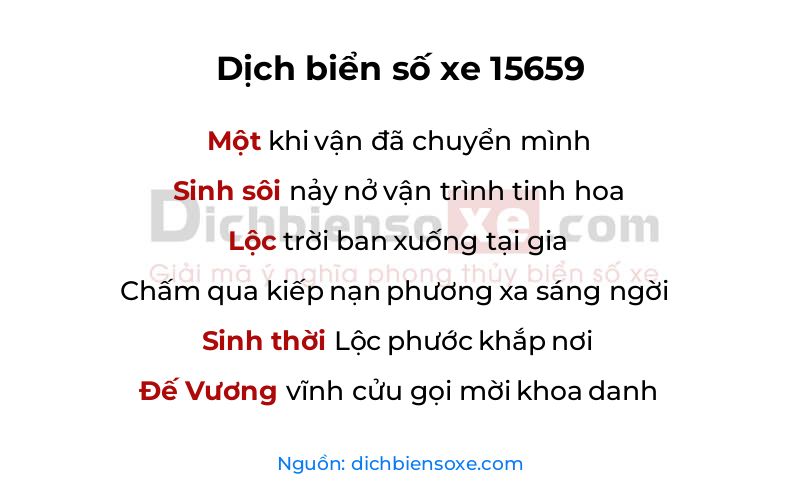 Dịch thơ biển số 15659