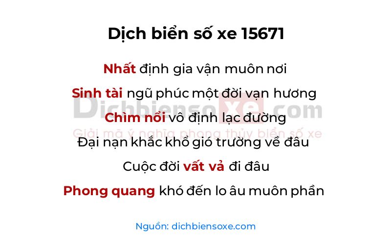 Dịch thơ biển số 15671