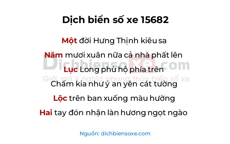 Dịch thơ biển số 15682