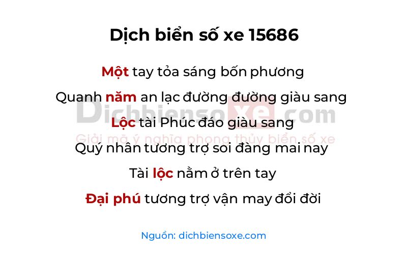 Dịch thơ biển số 15686