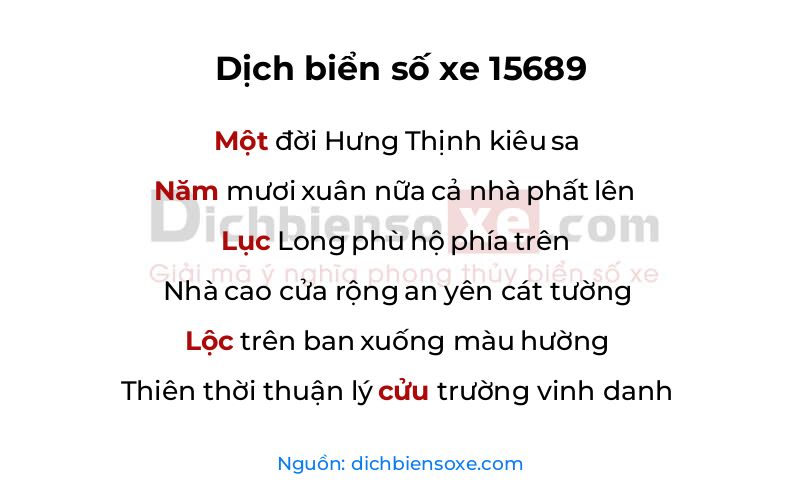 Dịch thơ biển số 15689