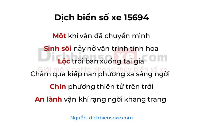 Dịch thơ biển số 15694