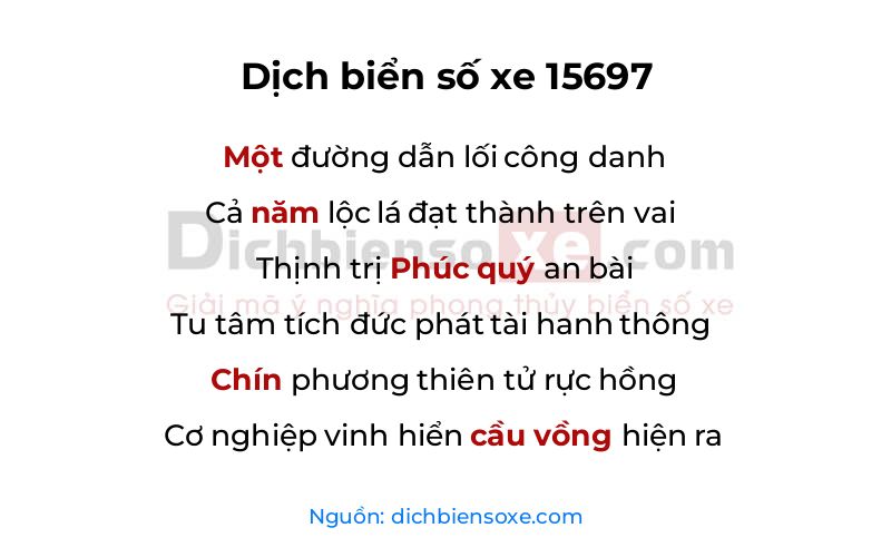 Dịch thơ biển số 15697