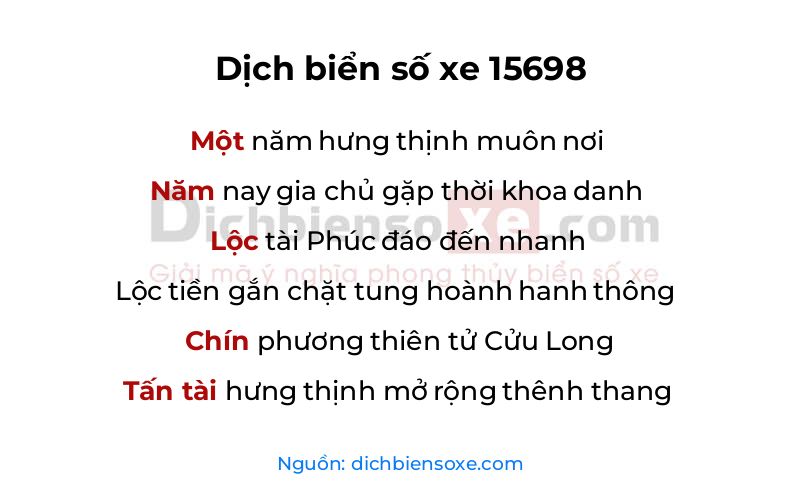 Dịch thơ biển số 15698