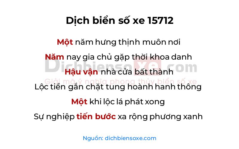 Dịch thơ biển số 15712