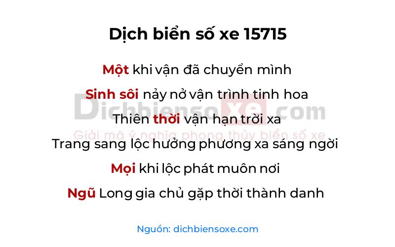 Dịch thơ biển số 15715