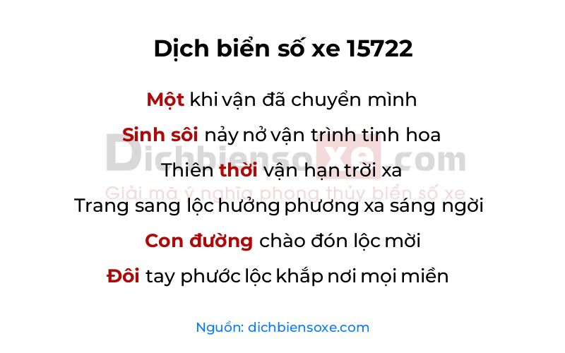 Dịch thơ biển số 15722
