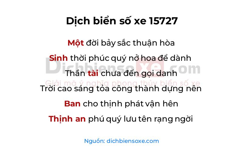 Dịch thơ biển số 15727