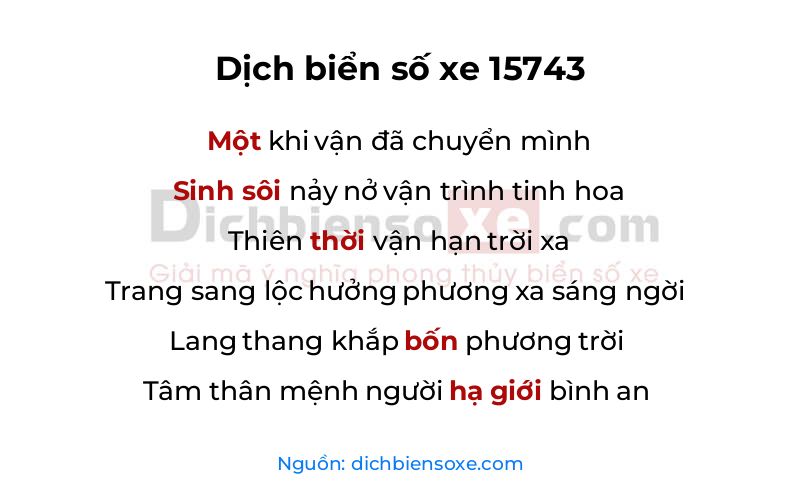 Dịch thơ biển số 15743