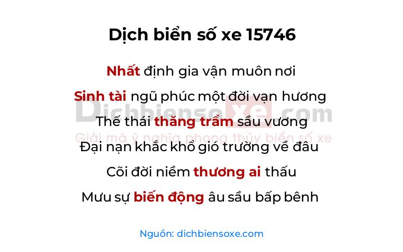 Dịch thơ biển số 15746