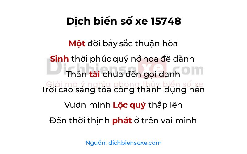Dịch thơ biển số 15748