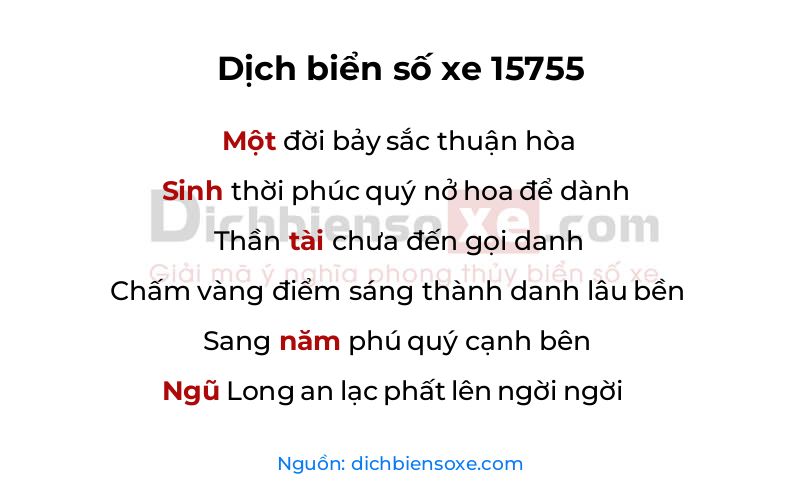 Dịch thơ biển số 15755