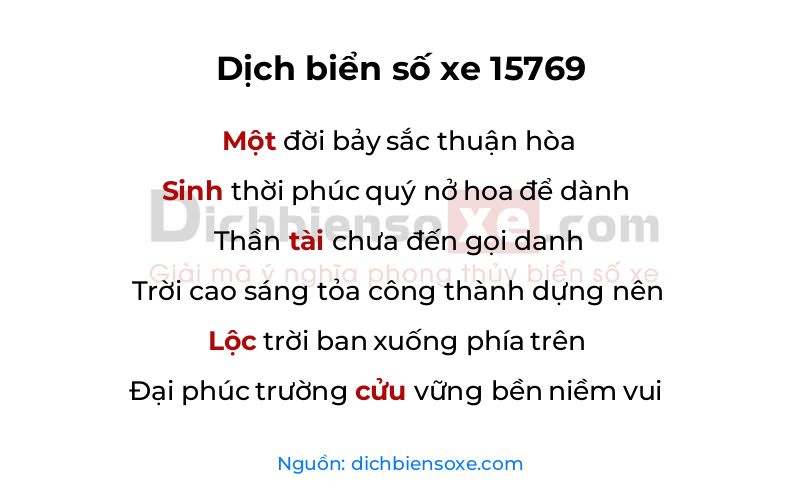 Dịch thơ biển số 15769