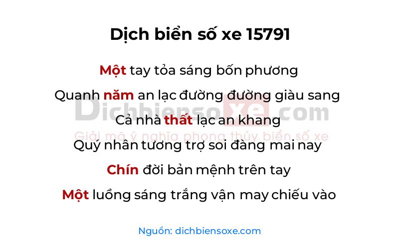 Dịch thơ biển số 15791