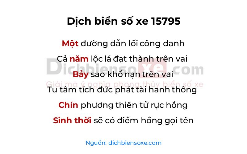 Dịch thơ biển số 15795