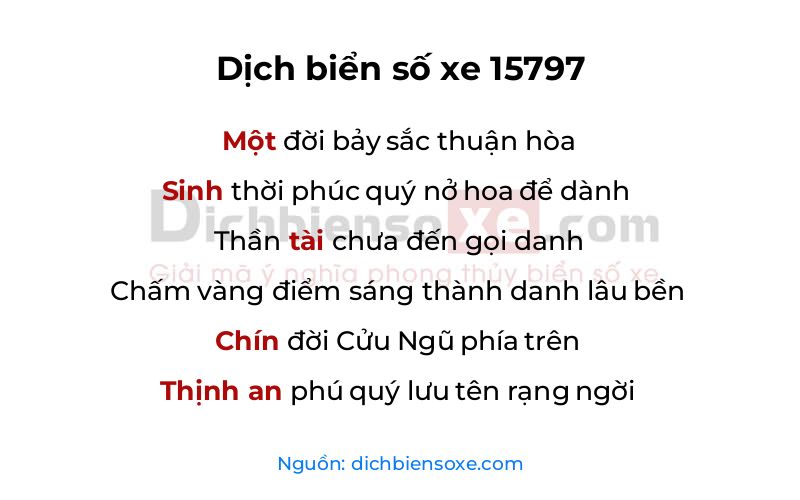 Dịch thơ biển số 15797