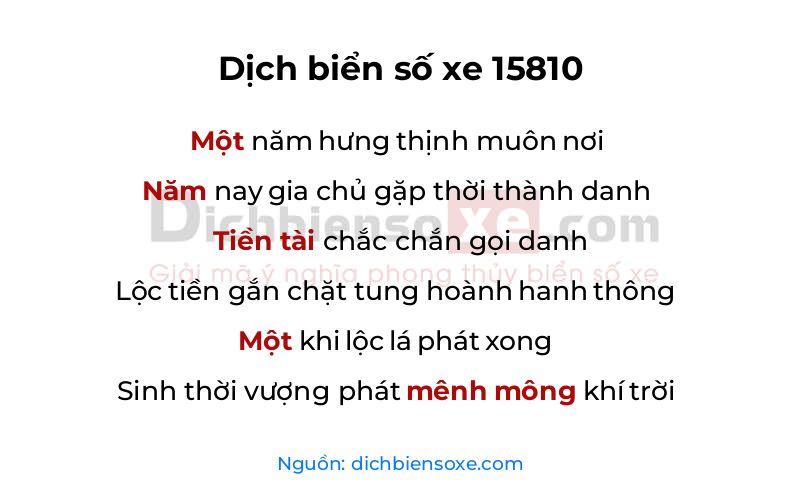 Dịch thơ biển số 15810