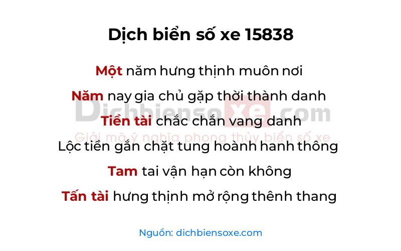 Dịch thơ biển số 15838