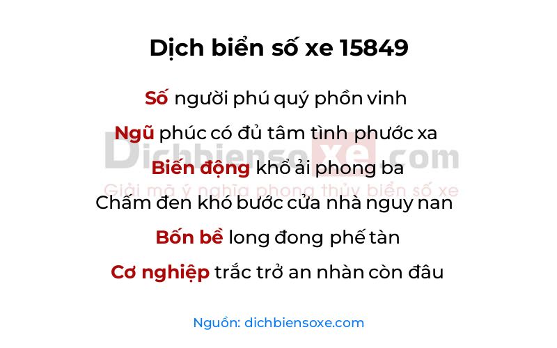 Dịch thơ biển số 15849