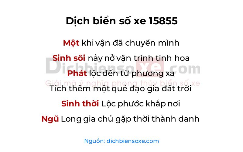 Dịch thơ biển số 15855