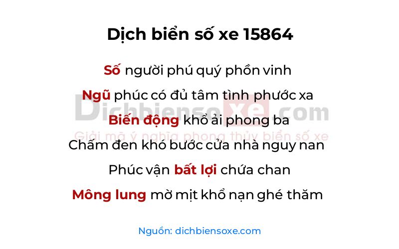 Dịch thơ biển số 15864